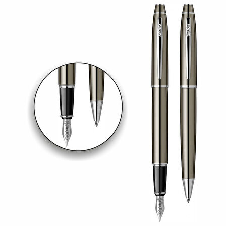 İsminize Özel Scrikss 35 Tıtanıum Tükenmez+Dolma Kalem Set