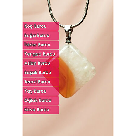 Akik Doğal Taşı Zincirli El Yapımı Kolye Uç: 3 cm Zincir: 20 cm kutulu