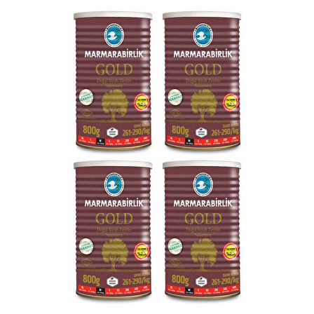 MarmaraBirlik Gold Teneke Zeytin 800 gr x 4 Adet