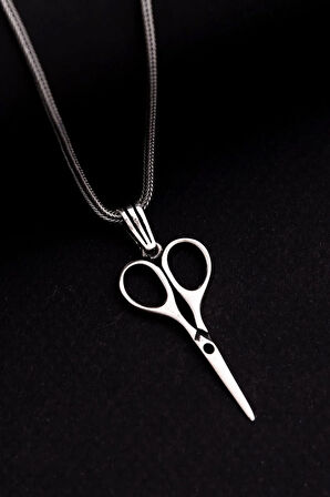 Erkek Gümüş Kolye - Makas Figürlü Gümüş Model 2 Erkek Kolye