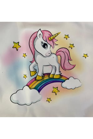 Kız Çocuk Unicorn Elbise Tüllü Elbise Rengarenk Doğum Günü Ve Parti Elbisesi 1-9 Yaş