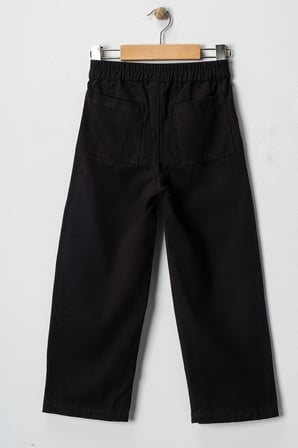 Kız Çocuk Yüksek Bel Düğmeli Gabardin Kumaş Pantolon Rahat Ve Şık Tasarım 9-14 Yaş