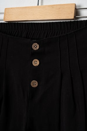 Kız Çocuk Yüksek Bel Düğmeli Gabardin Kumaş Pantolon Rahat Ve Şık Tasarım 9-14 Yaş