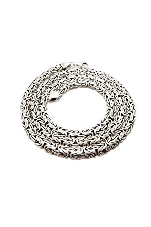 3.5mm Yassı Ezme Kral Model 925 Ayar Gümüş Erkek Kolye Zincir 1548620855