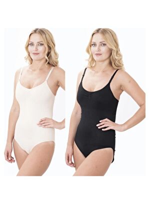 1 Beden Incelten Sıkılaştırıcı Toparlayıcı Zıbın (çıtçıtlı) Korse 2 Adet Siyah Renk