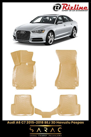 Rizline Audi A6 2016 Model BEJ 3D Havuzlu Paspas