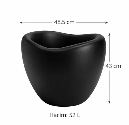 Omnipazar SO-LLE Lale Saksı Dekoratif Modern Plastik İç Kovalı 52 Litre 