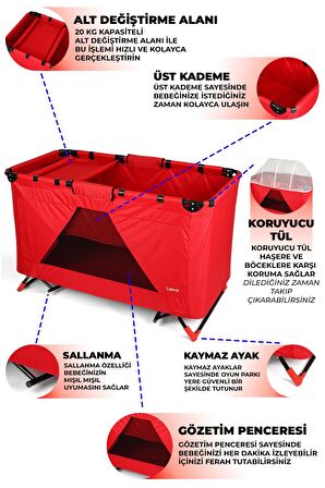 Motee Oyun Parkı 70x110 Kırmızı