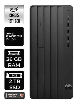 HP PRO TOWER 290 G9 i5 12500 36GB RAM 2TB SSD RX550/4GB W11HOME 6D3A5EA MASAÜSTÜ PC & PER4 BELLEK