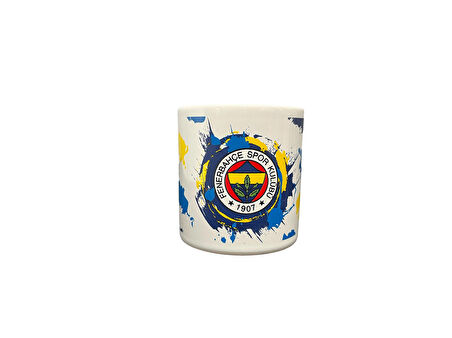 Fenerbahçe Lisanslı Kupa Sarı Lacivert Mug Hediye Ahşap Kutulu