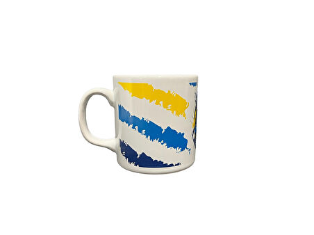Fenerbahçe Lisanslı Kupa Sarı Lacivert Mug Hediye Ahşap Kutulu