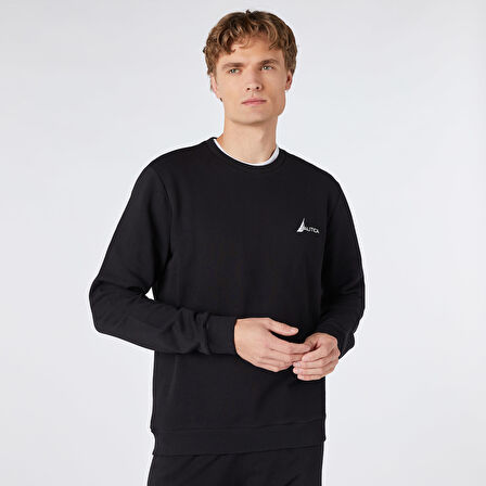 Nautica Erkek Siyah Standart Fit Sweatshirt