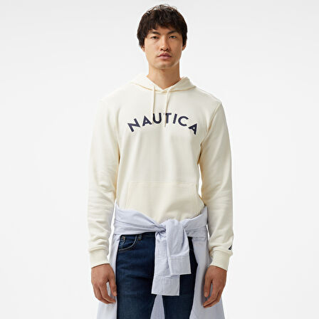 Nautica Erkek Krem Standart Fit Sweatshirt
