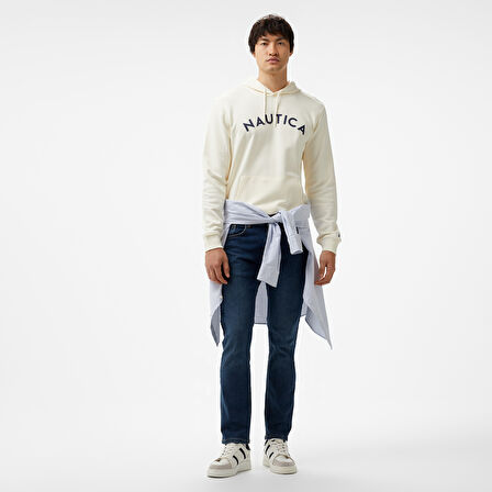 Nautica Erkek Krem Standart Fit Sweatshirt