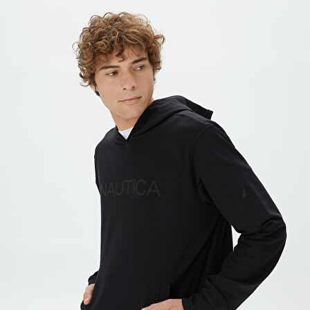 Nautica Erkek Siyah Standart Fit Sweatshirt