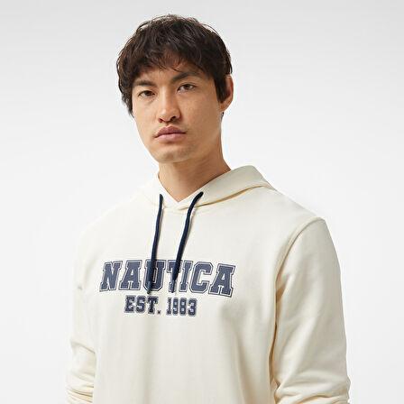 Nautica Erkek Krem Standart Fit Sweatshirt