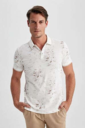 DeFacto Slim Fit Dar Kesim Polo Yaka Baskılı Kısa Kollu Tişört B0600AX23HSWT32