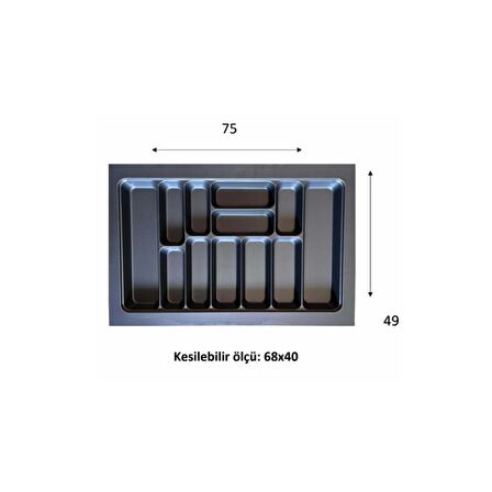 Eko Modüler Kaşıklık 76x49 Cm Antrasit  -70096