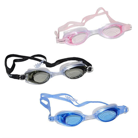 Silikon Yüzücü Gözlüğü Şeffaf Taşıma Çantalı + Kulaklık Hediye