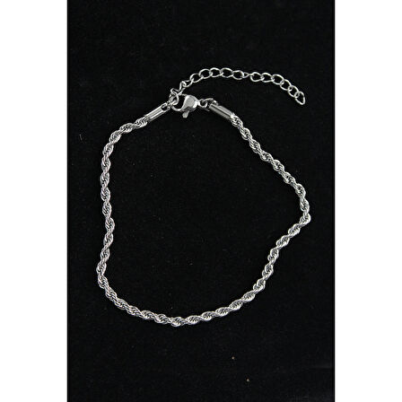 316L Çelik Burgu Model Gümüş Renk Erkek Bileklik