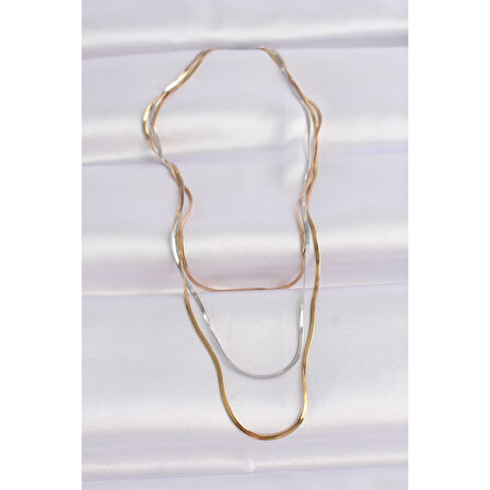 316L Çelik 3 Renkli İtalyan Zincir Çoklu Kolye