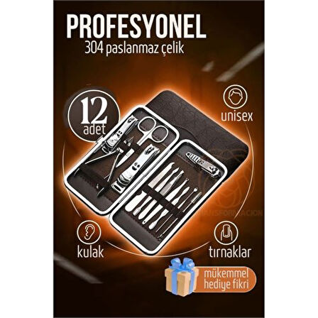 Manikür Seti Pedikür Kulak Yüz Bakım Kiti Profesyonel 304 Çelik Krom