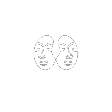 Rainbow Reflektörlü Soyut Kadın Yüzü Küpe, Şık Lazer Kesim Küpe