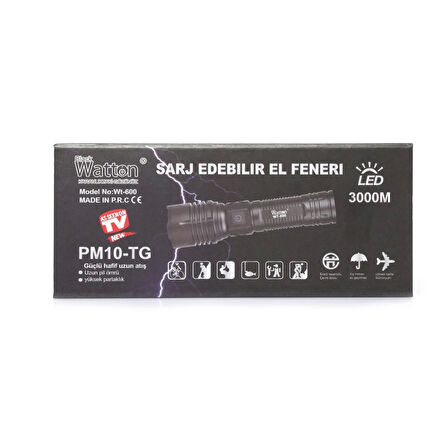3000 Lümen  Güçlü El Feneri
