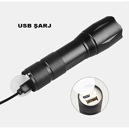 Powerbank Özellikli Uzun Menzilli El Feneri