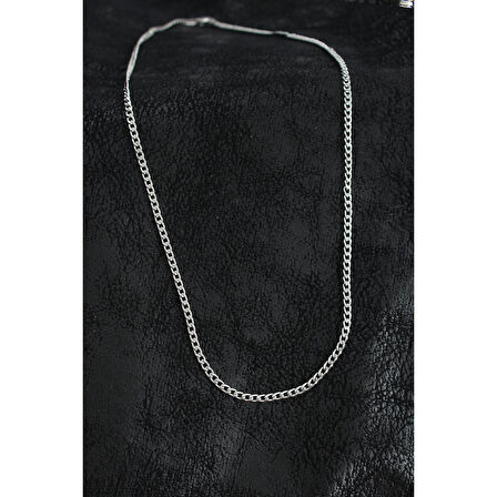 316L Çelik İnce Klasik Zincir Model Gümüş Renk Erkek Kolye