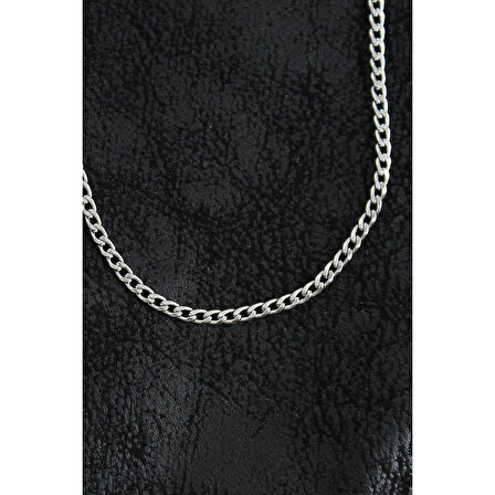 316L Çelik İnce Klasik Zincir Model Gümüş Renk Erkek Kolye