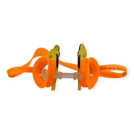 Çocuk Yüzücü Gözlüğü Silikon Taşıma Çantalı Turuncu Yengeç