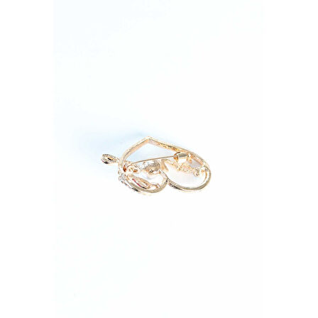 Zirkon Taşlı Metal Broş