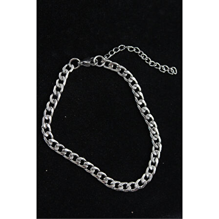 316L Çelik Klasik Model Gümüş Renk Erkek Bileklik