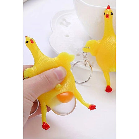 Yumurtlayan Eğlenceli Tavuk Anahtarlık Stres Topu Hediyelik Oyuncak Çanta Süsü