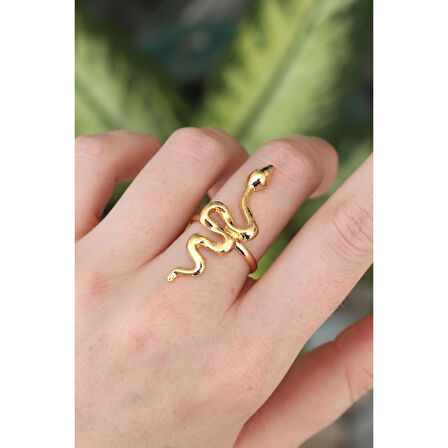 Pirinç Gold Renk Ayarlanabilir Yılan Yüzük