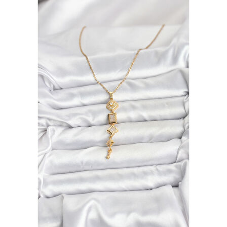 316L Çelik Zincir Gold Renk Kutup Yıldızı Enerji Model Kadın Y Kolye