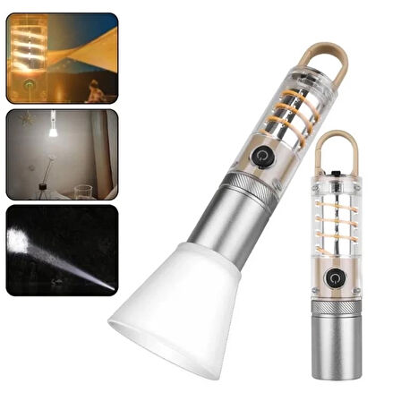 10w Zoomlu Led Powerbank Özellikli Şarjlı Kamp El Feneri