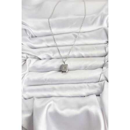 316L Çelik Zincir Gümüş Renk Minimal Kutup Yıldızı Model Kadın Kolye