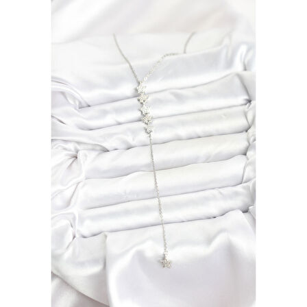 316L Çelik Zincir Gümüş Renk Yıldız Model Y Kolye