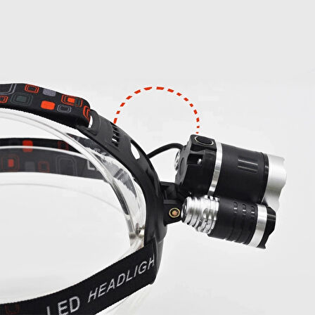 3 Başlıklı Şarjlı  Kafa Feneri