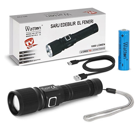 Cree Tg Led 1000 Lümen Göstergeli Fonksiyonel El Feneri