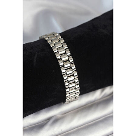 316L Çelik Gümüş Renk 12 mm Kalınlık Erkek Bileklik