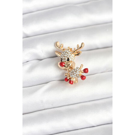 Noel Geyiği Model Yılbaşı Temalı Broş