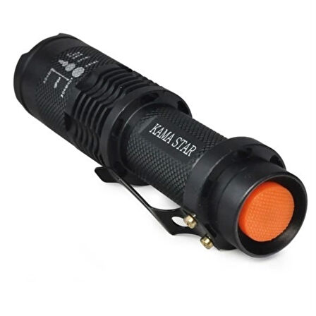 Polis Tipi Zoomlu Şarjlı Metal Dağ Kamp Cep Feneri