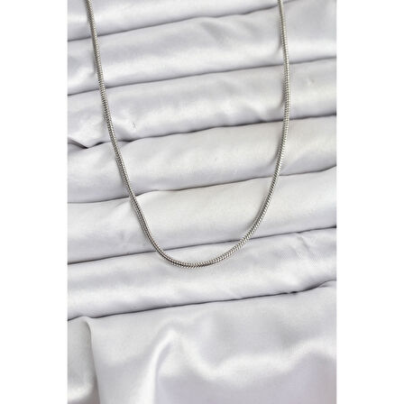 316L Çelik Zincir Gümüş Renk 60 cm Yılan Zincir Kadın Kolye