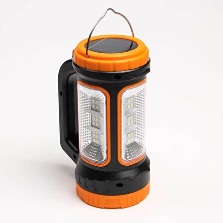 3w+15w Uzun Menzilli Solar Güneş Panelli Ultra Güçlü Ledli Şarjlı Fener