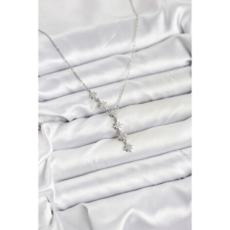 316L Çelik Zincir Gümüş Renk Kutup Yıldızı Model Kadın Kolye