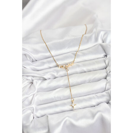 316L Çelik Zincir Gold Renk Yıldız Model Y Kadın Kolye