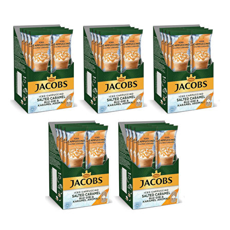 Jacobs Iced Cappuccino Salted Caramel 20.3 gr 8 li Kutu x 5 Adet